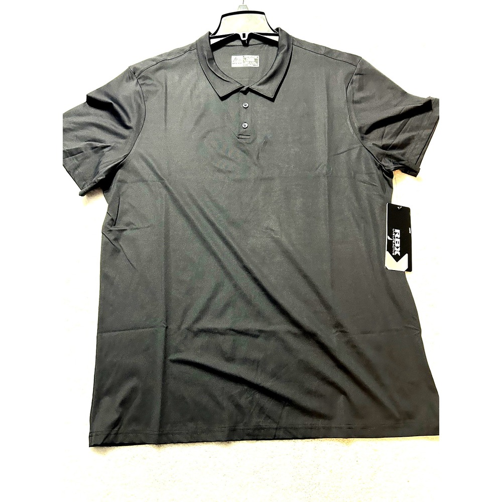 RBX Active Performance Men's Black Short Sleeve Polyester Blend Polo- XL (R1)
